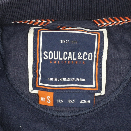 SoulCal & Co Men's Blue Hooded Full Zip Jacket Size S