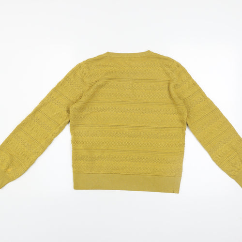 Warehouse Women’s Yellow Crew Neck Knit Jumper Size 12