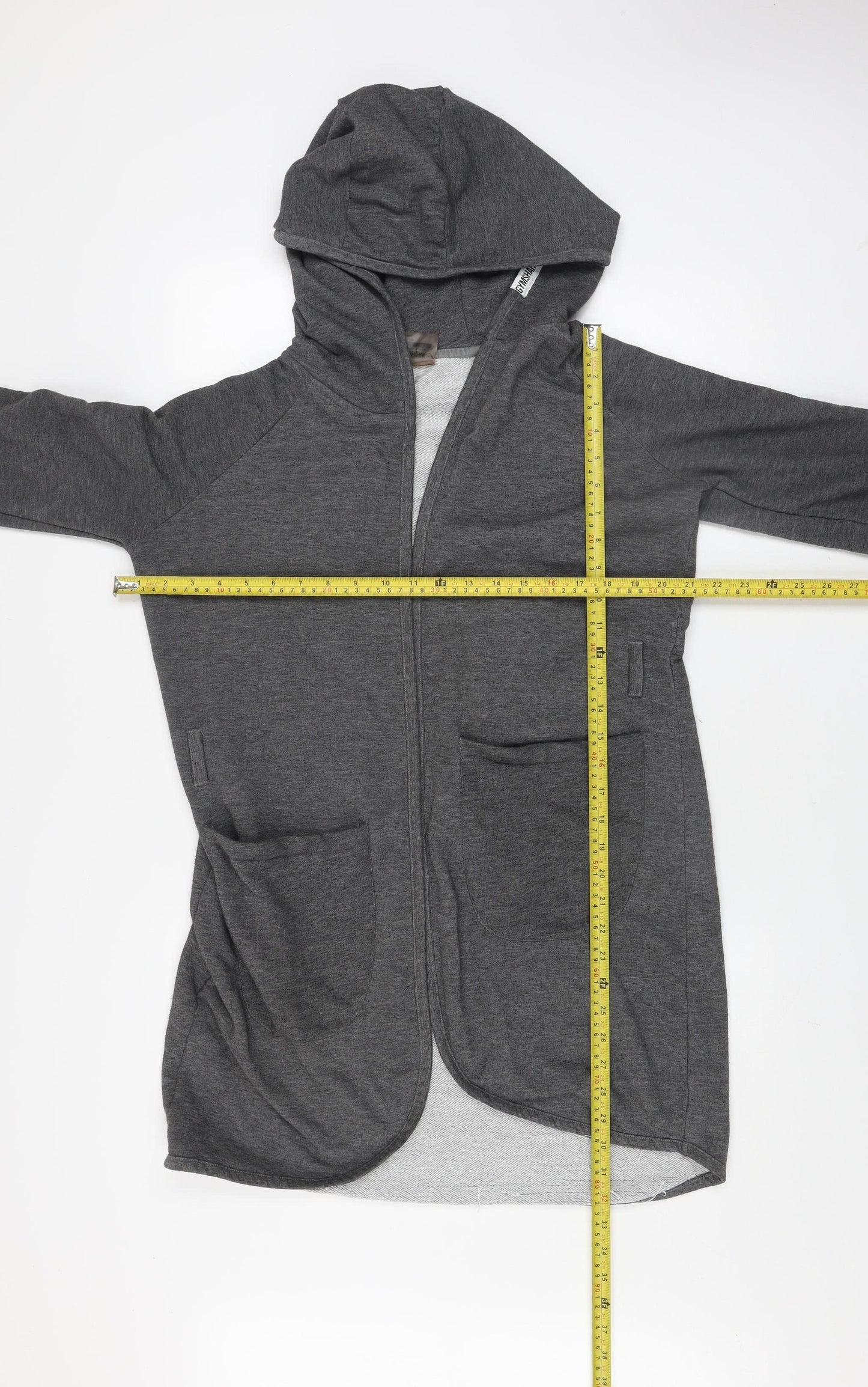 Gymshark Women’s Grey Hooded Long Sleeve Cardigan S