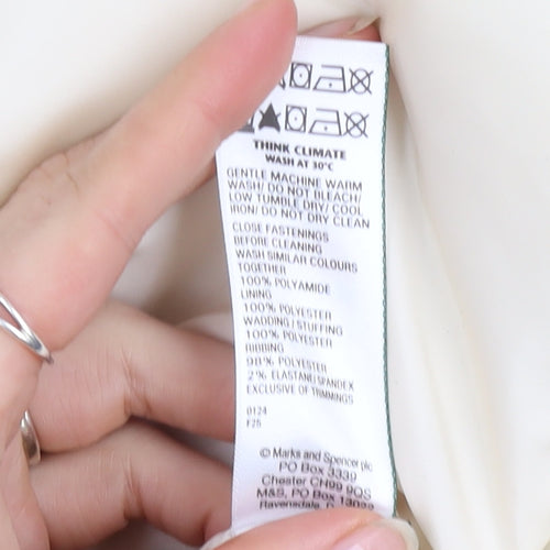 Marks and Spencer Girls Ivory Hooded Puffer Coat 9-10 Years Water Resistant