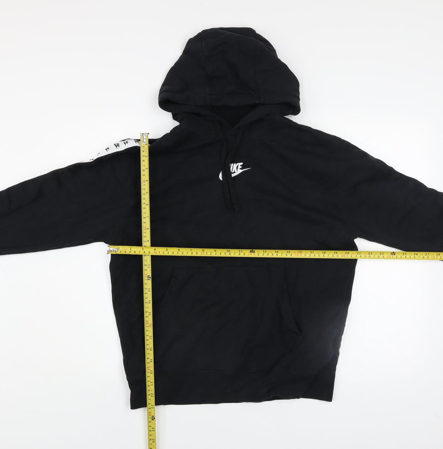 Nike Men’s Black Pullover Hoodie Medium Logo Sports Fleece