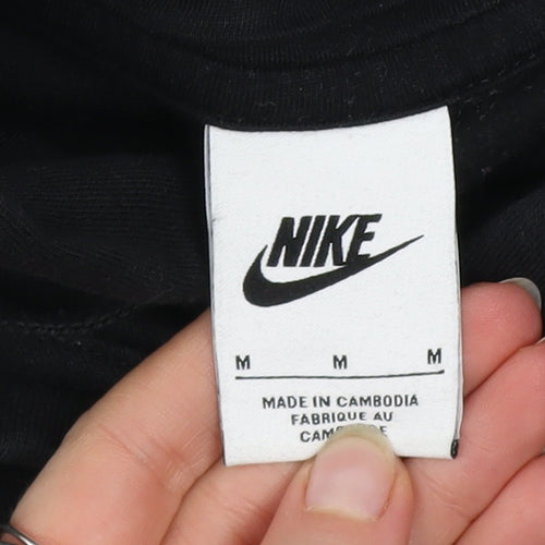 Nike Men’s Black Pullover Hoodie Medium Logo Sports Fleece