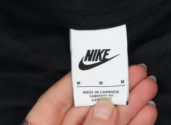 Nike Men’s Black Pullover Hoodie Medium Logo Sports Fleece