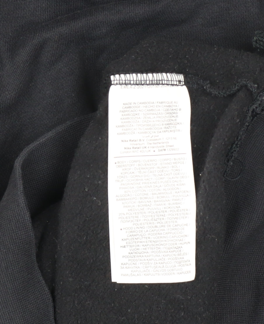 Nike Men’s Black Pullover Hoodie Medium Logo Sports Fleece