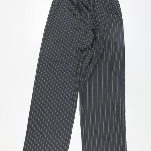 Saint Genies Womens Black Striped Wide-Leg Trousers XS