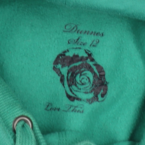 Dunnes Women Green Size 12 Pullover Hoodie with Kangaroo Pocket