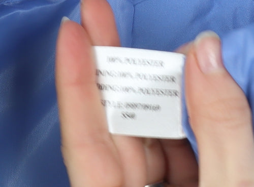 EWM Women Blue Floral Embroidered Zip Waistcoat Size 14