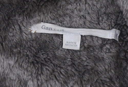 Gap Women’s Green Fur Trim Parka Coat L Hooded Cotton Winter Jacket