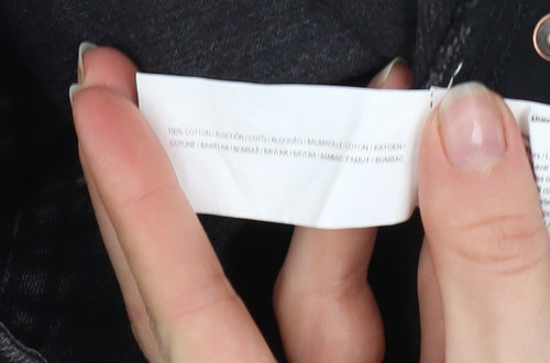 Primark Women’s Black High Rise Cargo Denim Shorts Size 12