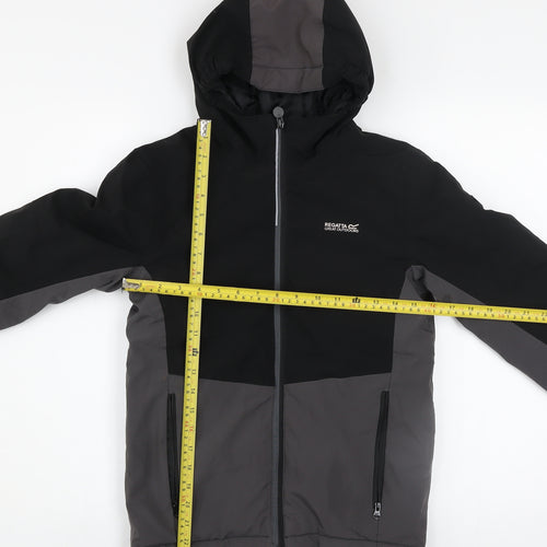 Regatta Boys Black 9-10 Years Hooded Waterproof Puffer Jacket
