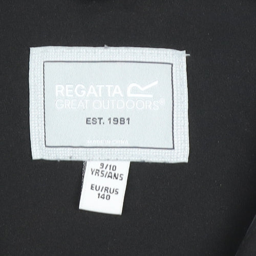 Regatta Boys Black 9-10 Years Hooded Waterproof Puffer Jacket