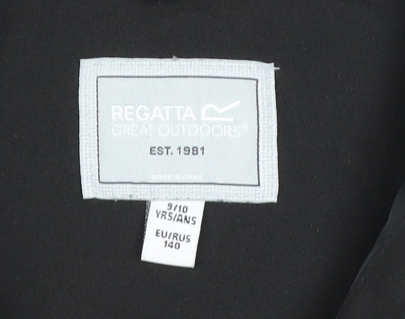 Regatta Boys Black 9-10 Years Hooded Waterproof Puffer Jacket