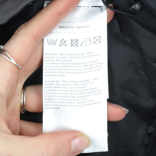 Regatta Boys Black 9-10 Years Hooded Waterproof Puffer Jacket