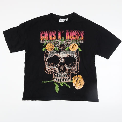 Guns N' Roses Women's Black Tour 1991 Graphic T-Shirt Size M
