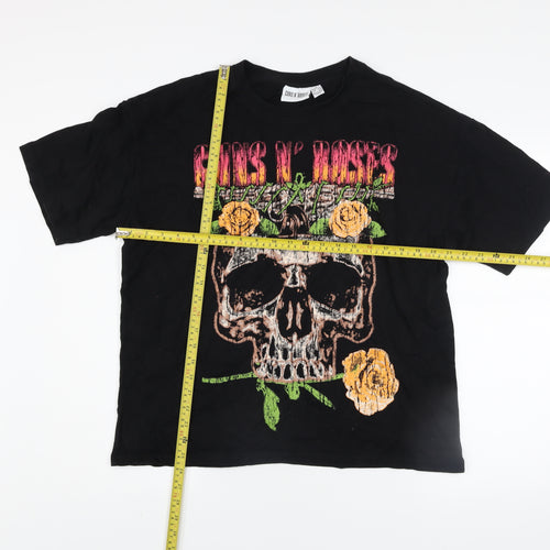 Guns N' Roses Women's Black Tour 1991 Graphic T-Shirt Size M