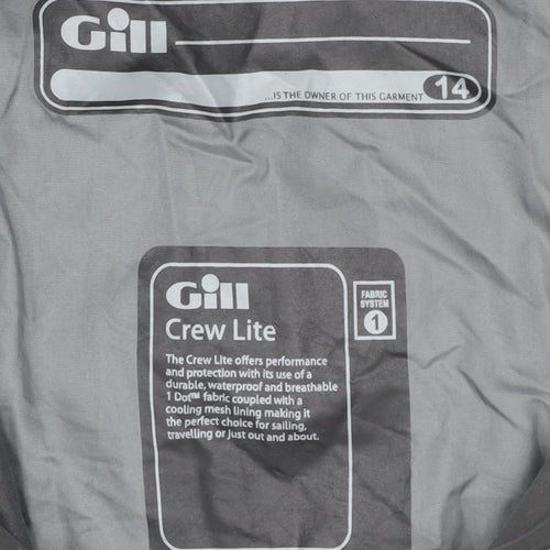 Gill Womens Black Size 14 Crew Lite Waterproof Windbreaker Jacket