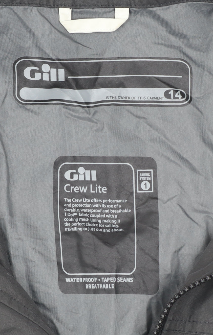 Gill Womens Black Size 14 Crew Lite Waterproof Windbreaker Jacket