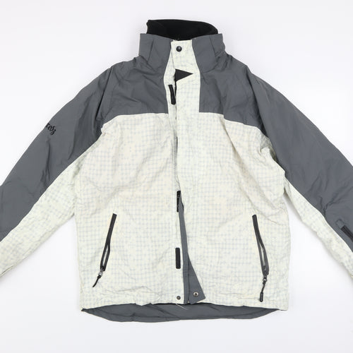 Shredz Mens Grey Waterproof Ski Jacket M Windproof Hooded Winter Outdoor