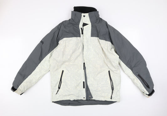 Shredz Mens Grey Waterproof Ski Jacket M Windproof Hooded Winter Outdoor