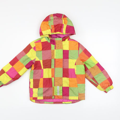 Lupilu Girls Multicoloured Check Hooded Puffer Jacket 5-6 Years Polyester