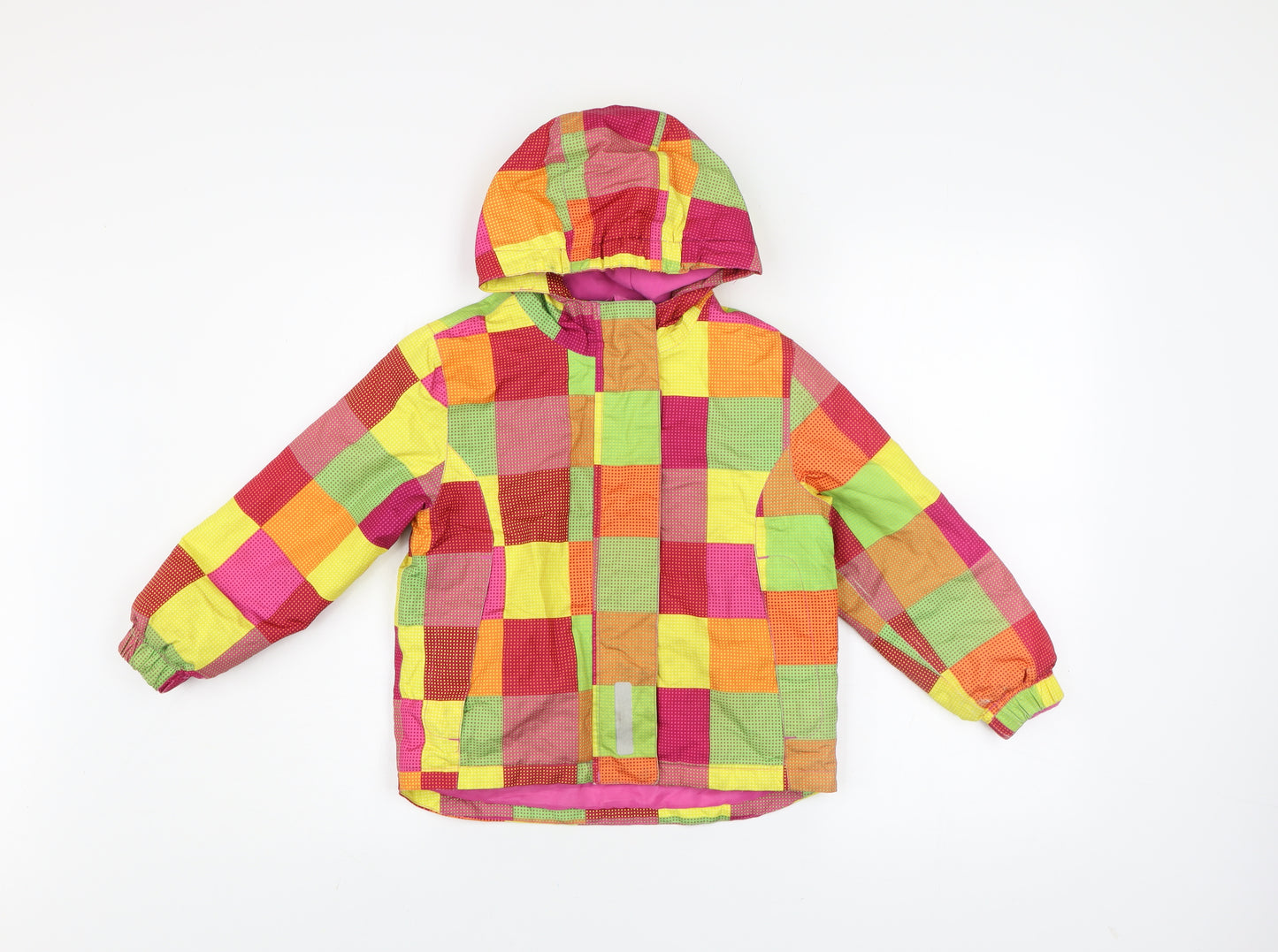 Lupilu Girls Multicoloured Check Hooded Puffer Jacket 5-6 Years Polyester