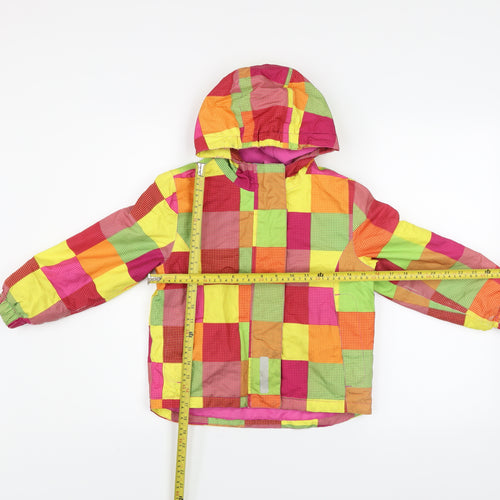 Lupilu Girls Multicoloured Check Hooded Puffer Jacket 5-6 Years Polyester