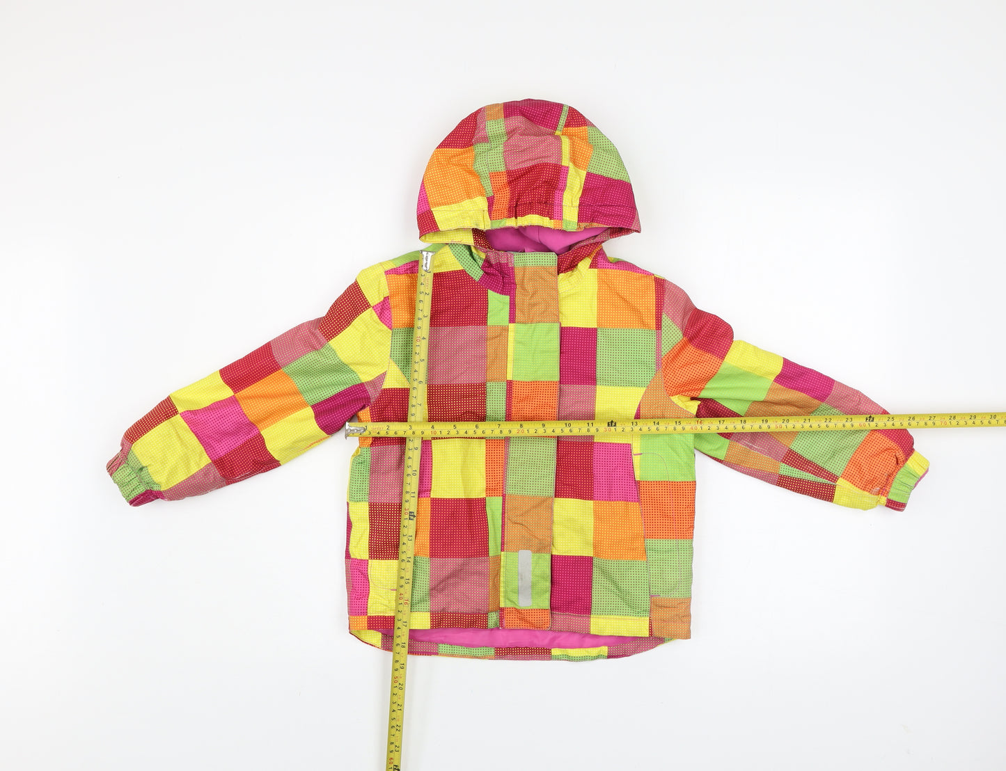 Lupilu Girls Multicoloured Check Hooded Puffer Jacket 5-6 Years Polyester