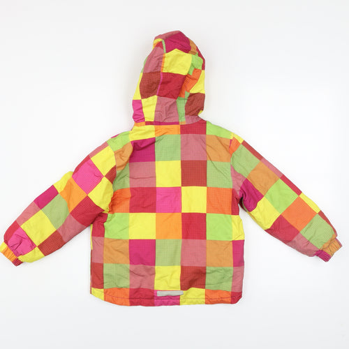 Lupilu Girls Multicoloured Check Hooded Puffer Jacket 5-6 Years Polyester