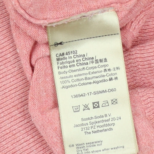 Scotch & Soda Men’s Pink Cotton Crew Neck Jumper XL Regular Fit