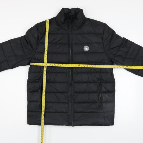 Original Penguin Men's Black Puffer Jacket M Full Zip Winter Coat