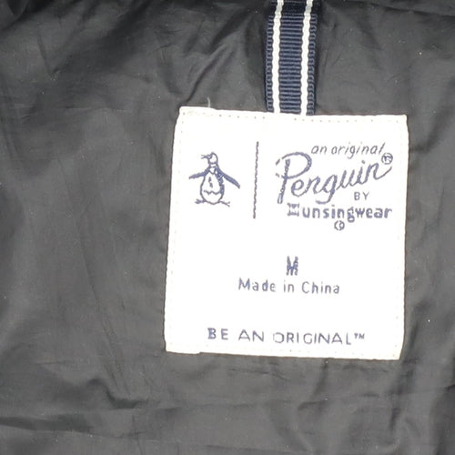 Original Penguin Men's Black Puffer Jacket M Full Zip Winter Coat