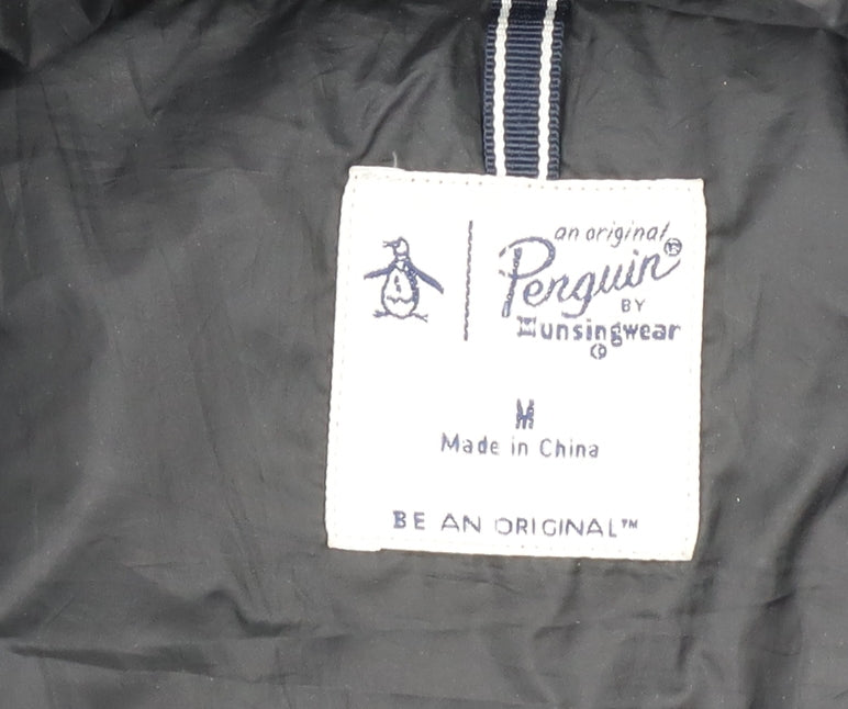 Original Penguin Men's Black Puffer Jacket M Full Zip Winter Coat