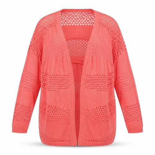 Peacocks Women’s Pink Open-Knit Viscose Cardigan Size M