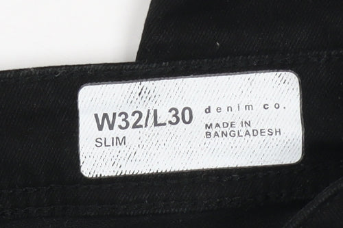 Denim Co. Men's Black Slim Fit Jeans W32 L30