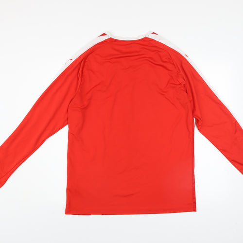 Puma Men Red Long Sleeve Striped Football Jersey L