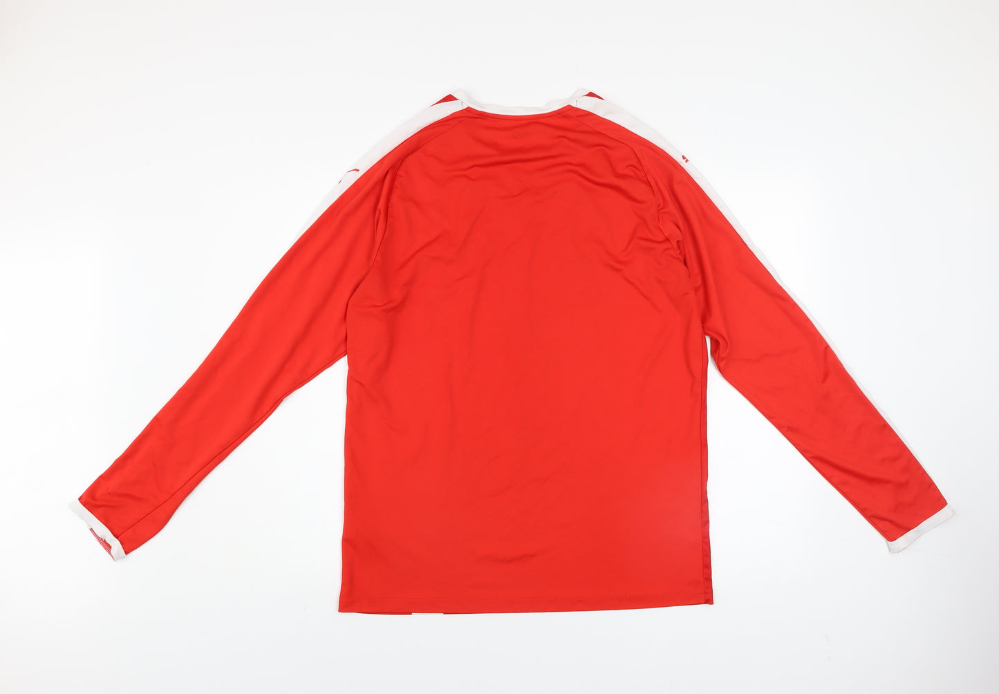 Puma Men Red Long Sleeve Striped Football Jersey L