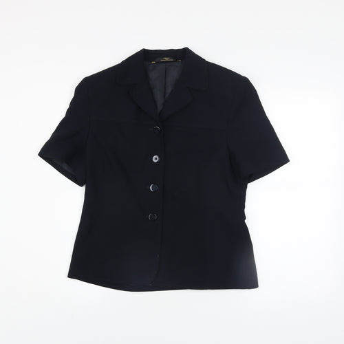 Marks and Spencer Women Blue Short Sleeve Classic Blazer UK 12
