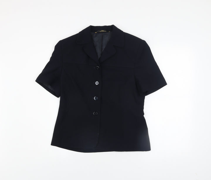 Marks and Spencer Women Blue Short Sleeve Classic Blazer UK 12