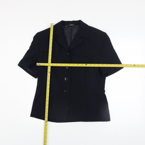 Marks and Spencer Women Blue Short Sleeve Classic Blazer UK 12