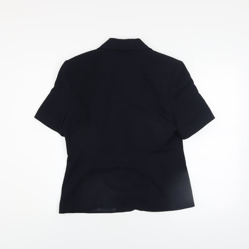 Marks and Spencer Women Blue Short Sleeve Classic Blazer UK 12