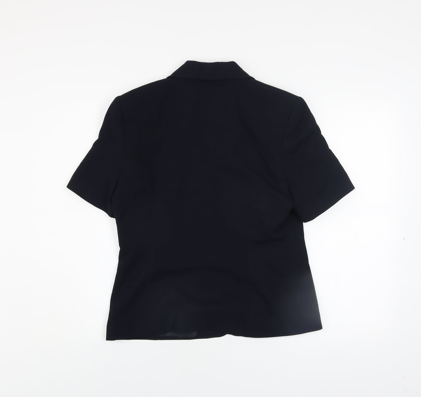 Marks and Spencer Women Blue Short Sleeve Classic Blazer UK 12