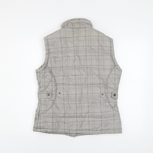 Caldene Women's Grey Check Quilted Bodywarmer Waistcoat Size S