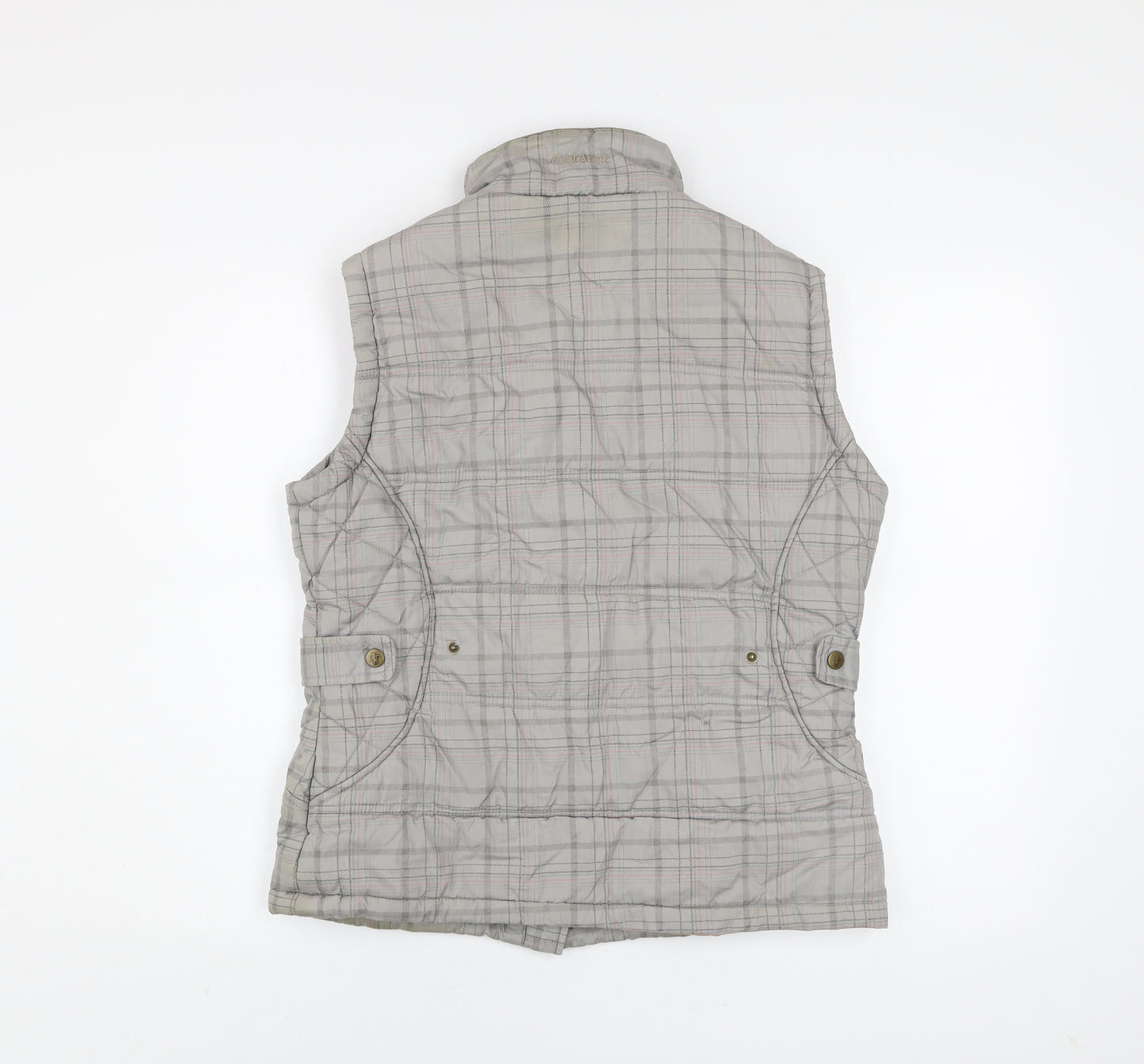 Caldene Women's Grey Check Quilted Bodywarmer Waistcoat Size S