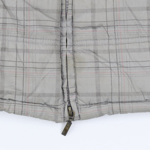 Caldene Women's Grey Check Quilted Bodywarmer Waistcoat Size S