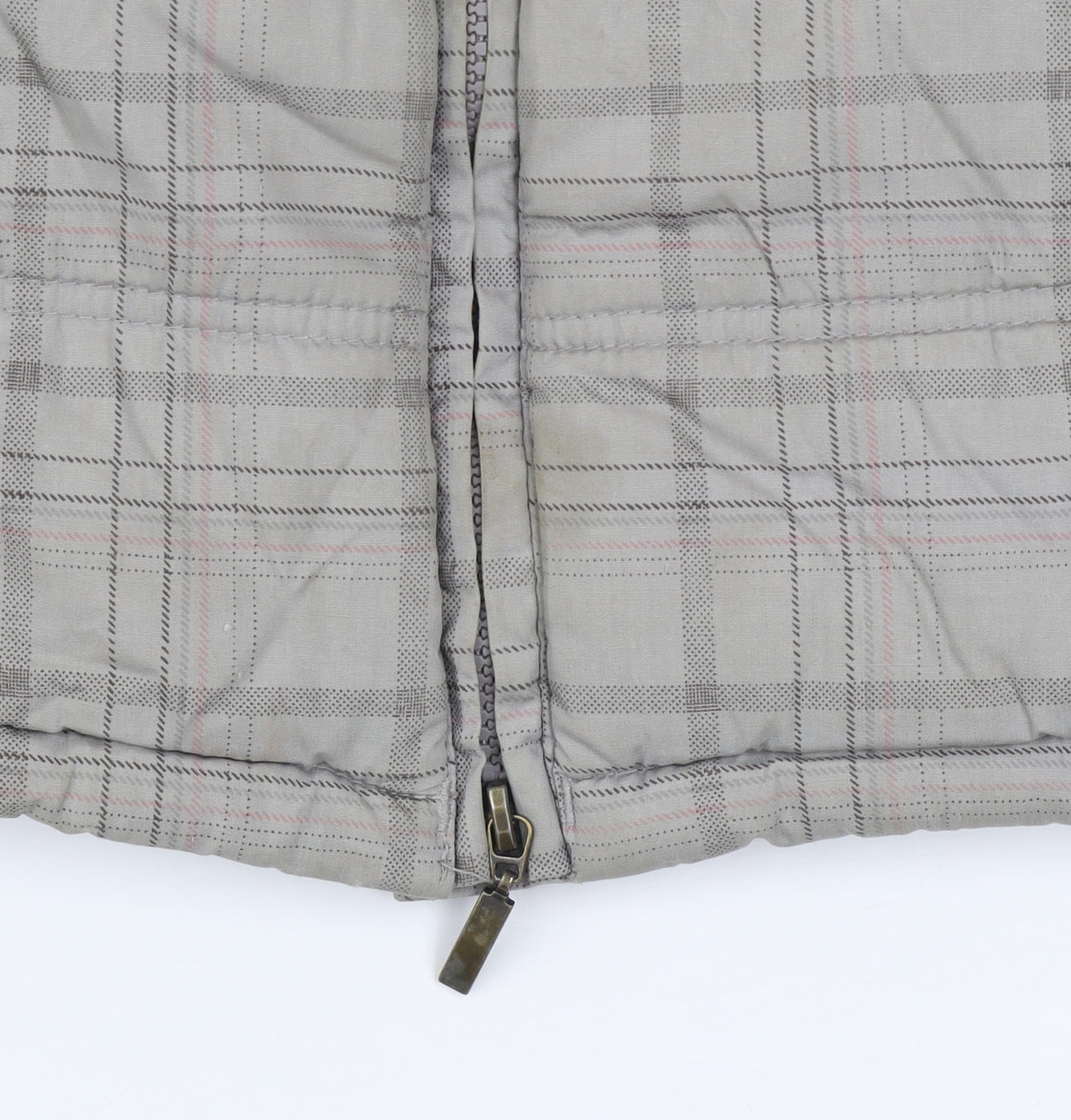 Caldene Women's Grey Check Quilted Bodywarmer Waistcoat Size S