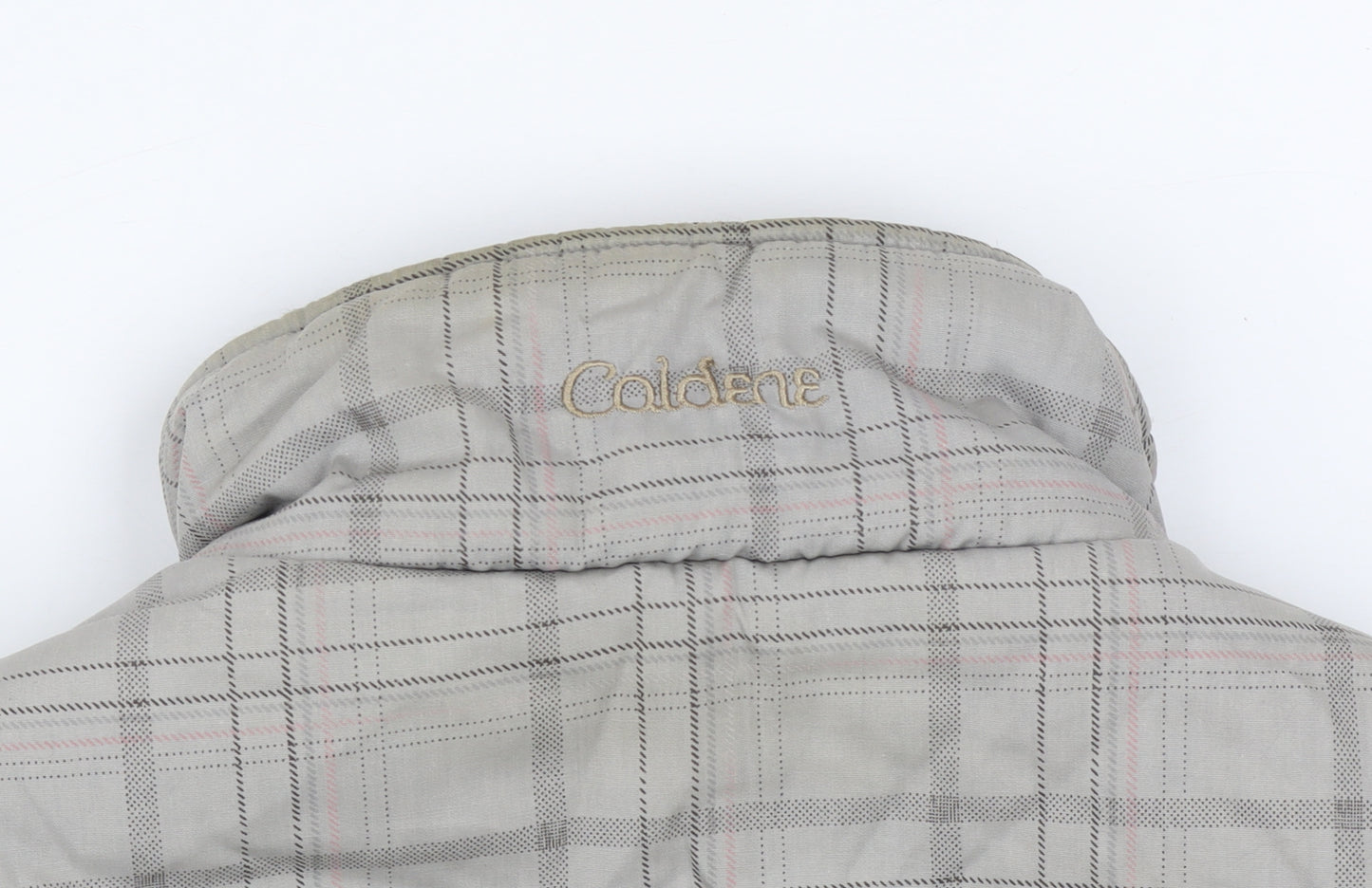 Caldene Women's Grey Check Quilted Bodywarmer Waistcoat Size S