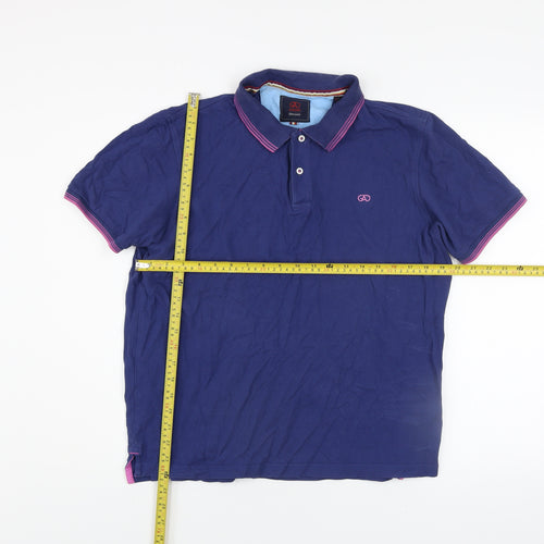 André Jeanswear Men's Blue Cotton Polo Shirt L