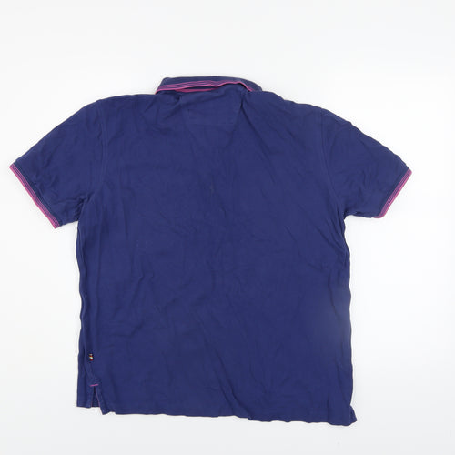 André Jeanswear Men's Blue Cotton Polo Shirt L