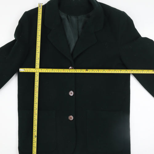 BHS Women’s Green Wool Blend Blazer UK 12 Classic Mid-Length Jacket