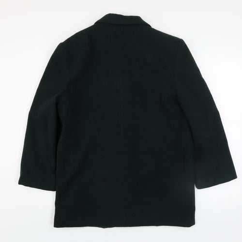 BHS Women’s Green Wool Blend Blazer UK 12 Classic Mid-Length Jacket